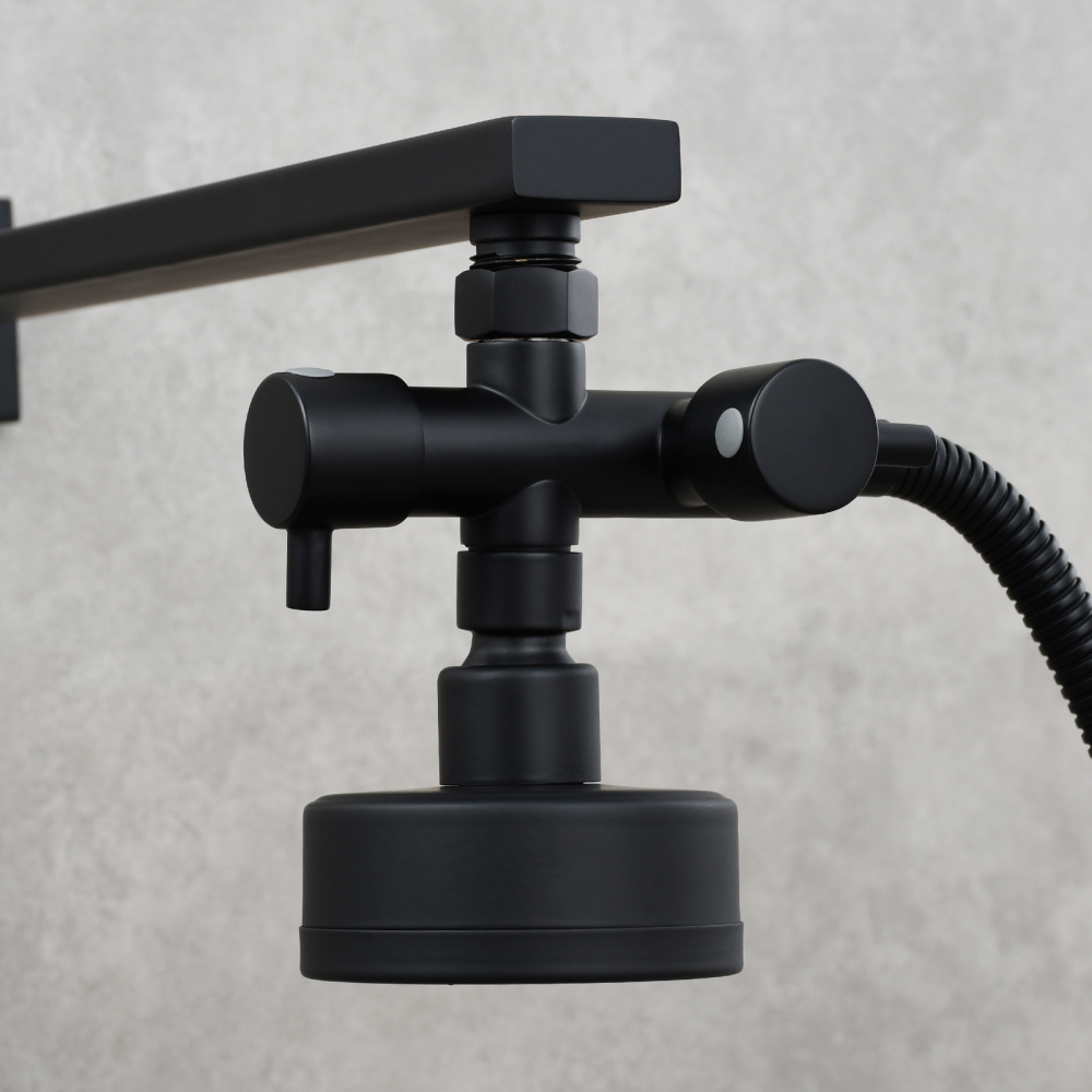 Tecmolog Brass G1/2 Dual Shut Off T-Valve Shower Diverter Y-Valve for Shower Head,Chrome/Nickel/Black