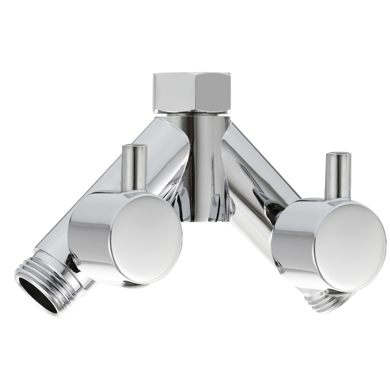 Tecmolog Brass G1/2 Dual Shut Off T-Valve Shower Diverter Y-Valve for Shower Head,Chrome/Nickel/Black