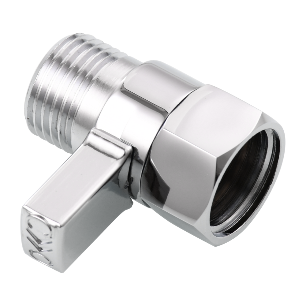 Tecmolog G1/2" Brass Chrome Shower Head Shut-Off Valve Solid Brass with Short Switch