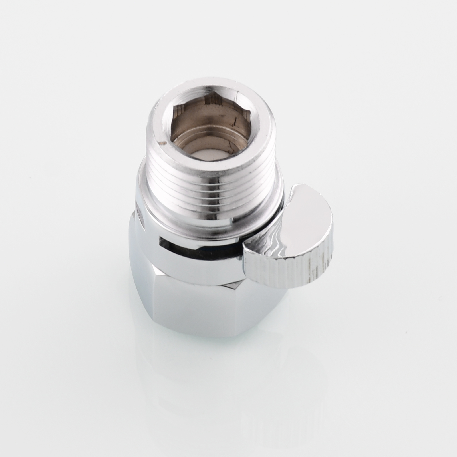 Tecmolog G1/2" Brass Chrome Shower Head Shut-Off Valve Solid Brass with Short Switch