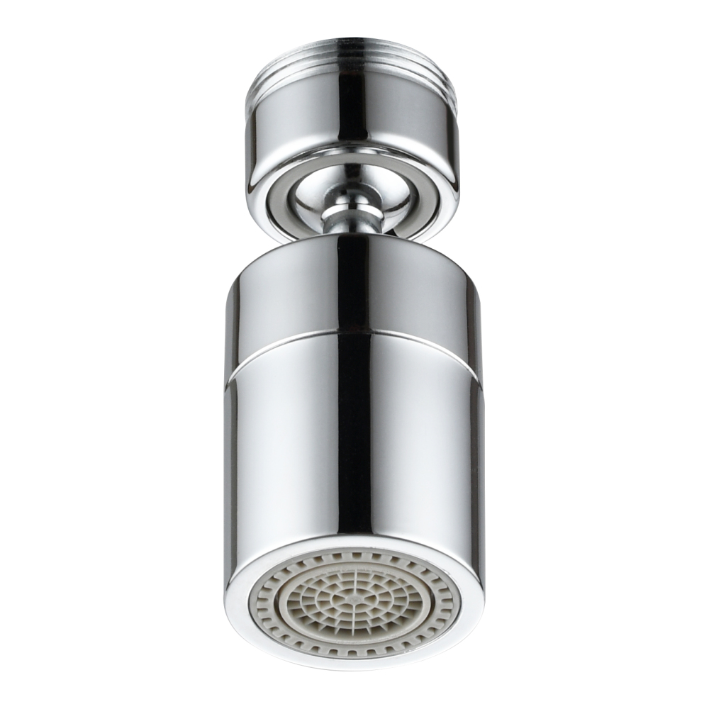 Tecmolog Brass Swiveling Aerator M22 Female M24 Male Thread Chrome 360° Rotating Tap Aerator Diffuser with 2 Spray Function