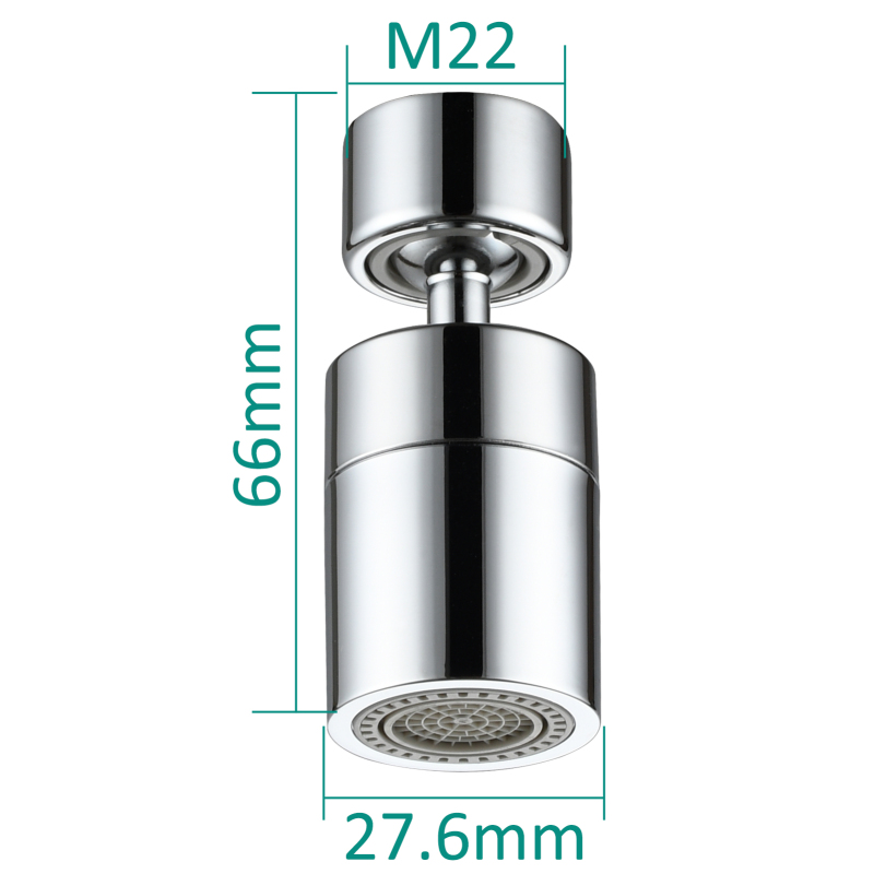 Tecmolog Brass Swiveling Aerator M22 Female M24 Male Thread Chrome 360° Rotating Tap Aerator Diffuser with 2 Spray Function