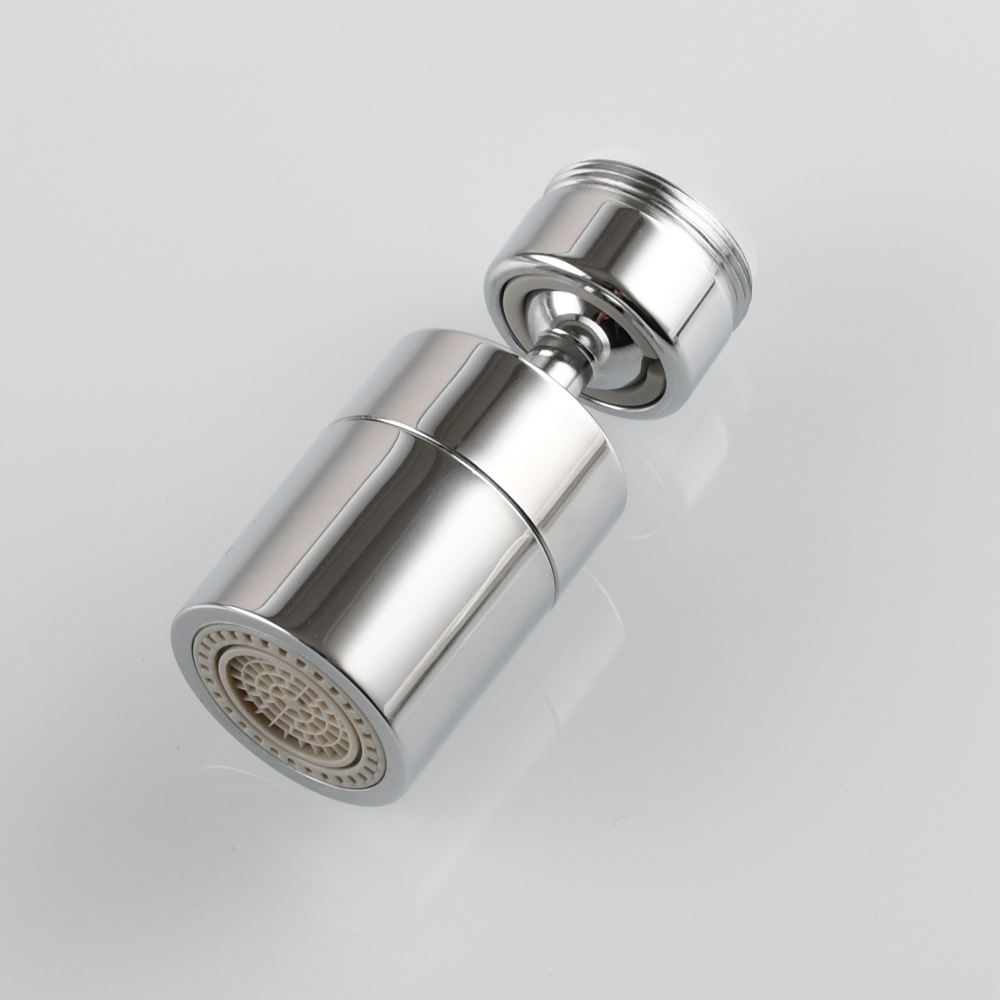 Tecmolog Brass Swiveling Aerator M22 Female M24 Male Thread Chrome 360° Rotating Tap Aerator Diffuser with 2 Spray Function