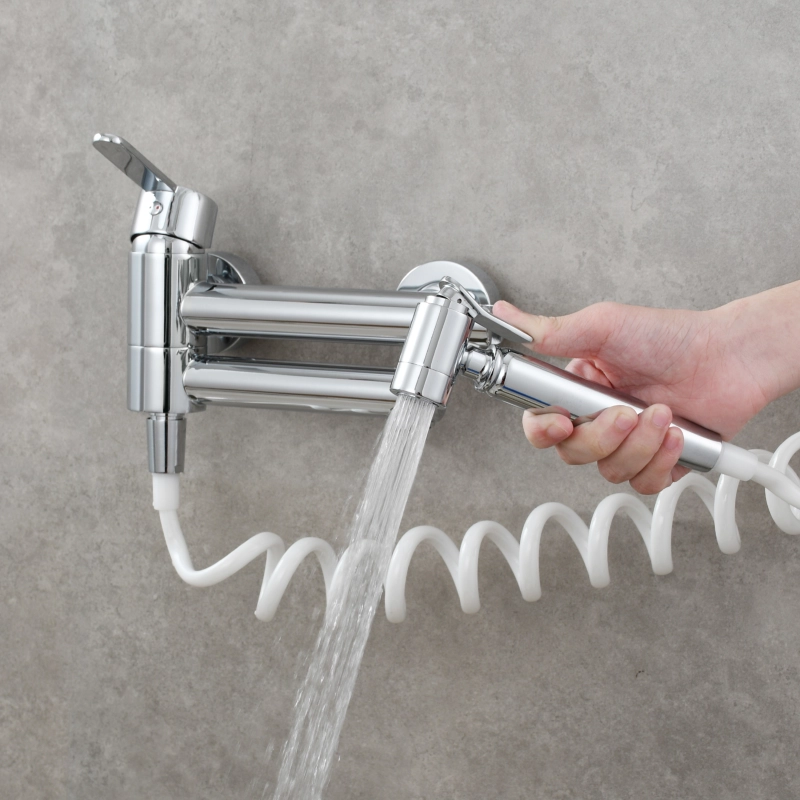 Tecmolog Brass Bathtub Faucet Set,Bathroom Wall-Mounted Bathtub  for Showering,with Handheld Shower for Showering,Chrome/Black