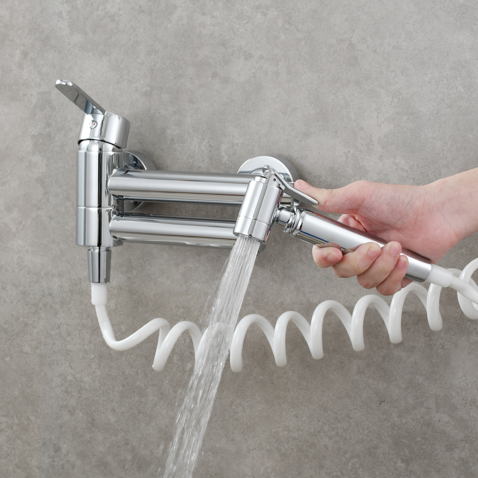 Tecmolog Brass Bathtub Faucet Set,Bathroom Wall-Mounted Bathtub  for Showering,with Handheld Shower for Showering,Chrome/Black