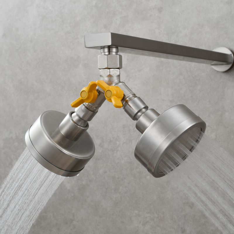 Tecmolog Brass Water Diverter 3 Way Shower Diverter Valve T Adapter Shower Head Shut-Off Valve for Showerhead and Kitchen Faucet DSF009/DSF009A