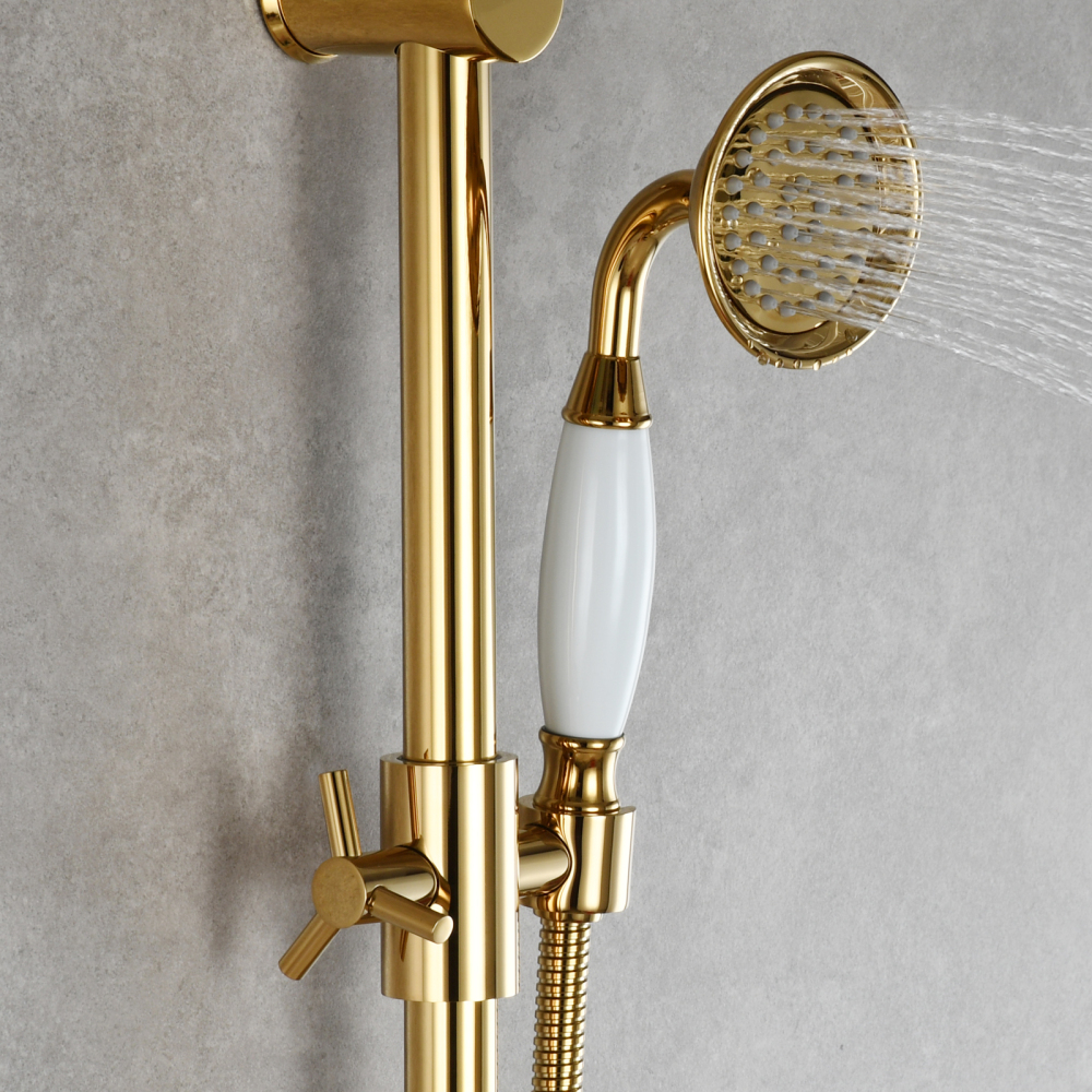 Tecmolog Brass Shower Bar Bracket Holder Shower Head Holder for 25mm Shower Slide Bar Height Angle Adjustable Shower Accessory