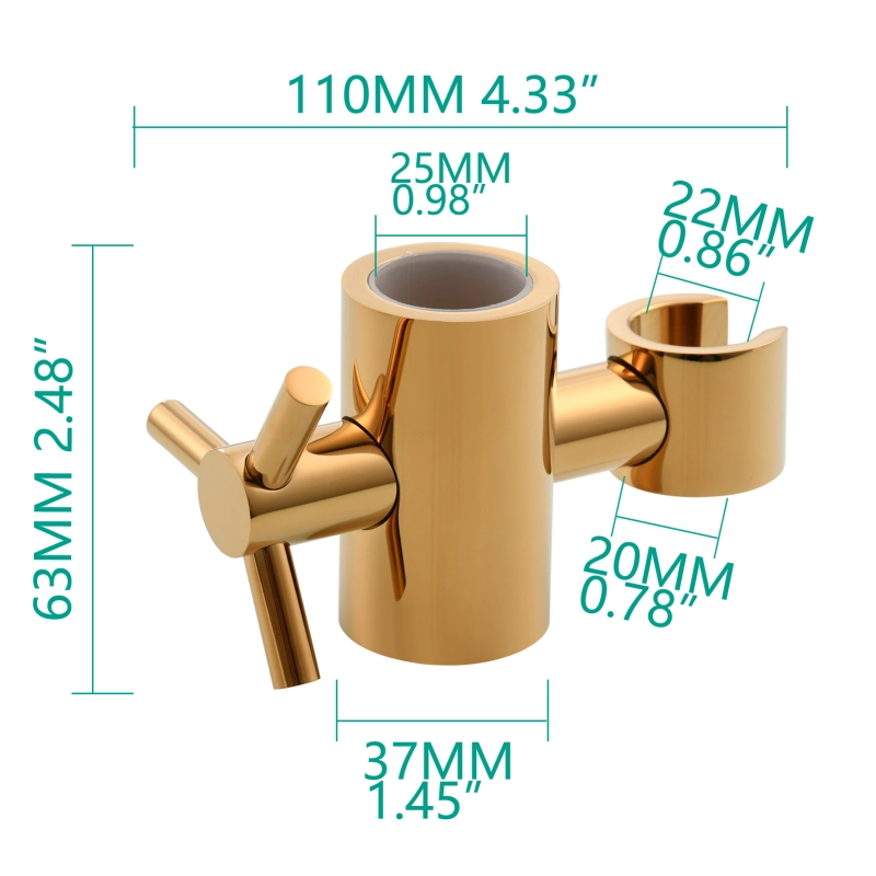 Tecmolog Brass Shower Bar Bracket Holder Shower Head Holder for 25mm Shower Slide Bar Height Angle Adjustable Shower Accessory