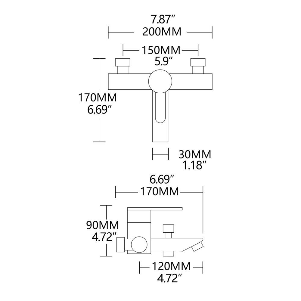 Tecmolog Stainless Steel Single Handle Bathtub Shower Mixer,Bath Tap Set,Brushed Gold