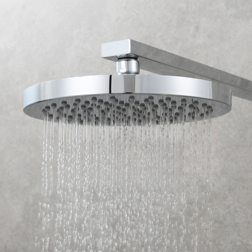 Tecmolog ABS Plastic 8 inch High Pressure Rainfall Shower Head,Adjustable Angles,Chrome,Nickel and Zirconium Gold
