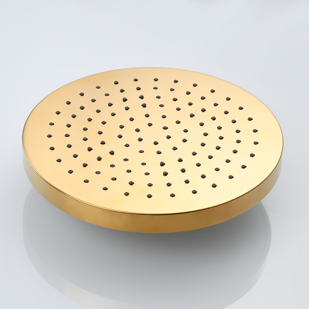 Tecmolog ABS Plastic 8 inch High Pressure Rainfall Shower Head,Adjustable Angles,Chrome,Nickel and Zirconium Gold