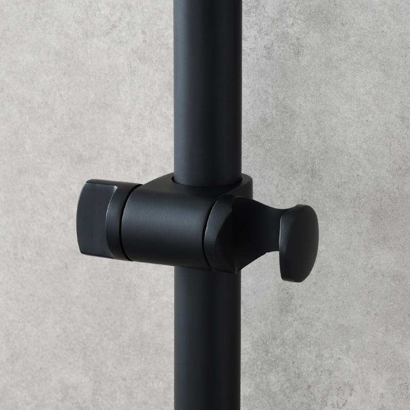Tecmolog Adjustable Shower Head Holder for Slide Bar 25mm, Shower Bar Slider Holder Replacement Part, Brushed Nickel/Black, ST35/ST35A