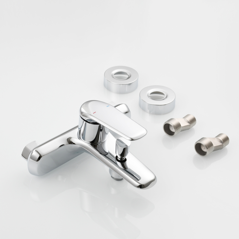 Tecmolog Brass Bathtub Shower Set Single Handle Hot and Cold Faucet Shower Mixer Chrome/Black/Gray