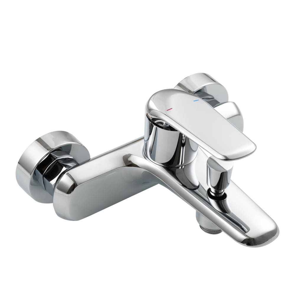 Tecmolog Brass Bathtub Shower Set Single Handle Hot and Cold Faucet Shower Mixer Chrome/Black/Gray