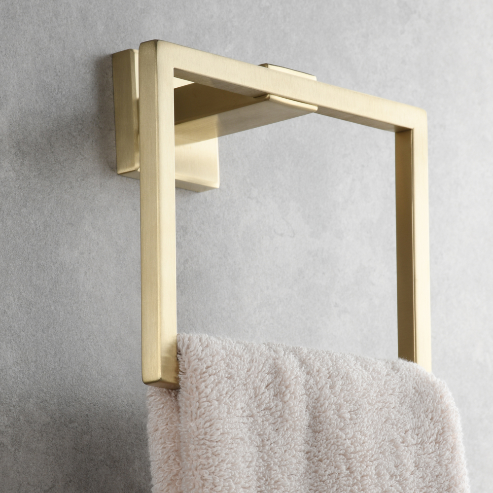 Tecmolog Stainless Steel Towel Ring and Toilet Paper Holder,Mirror Bathroom Hardware Bathroom Hand Towel Holder Wall Mounted