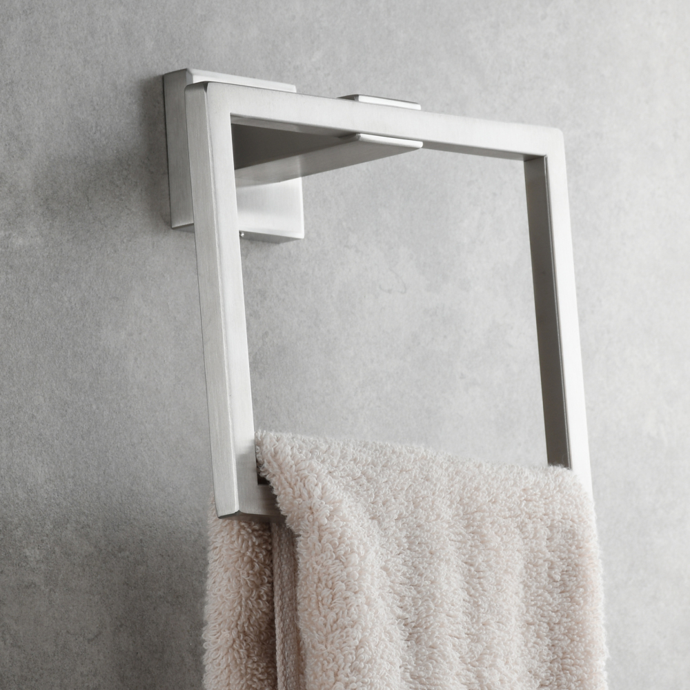 Tecmolog Stainless Steel Towel Ring and Toilet Paper Holder,Mirror Bathroom Hardware Bathroom Hand Towel Holder Wall Mounted