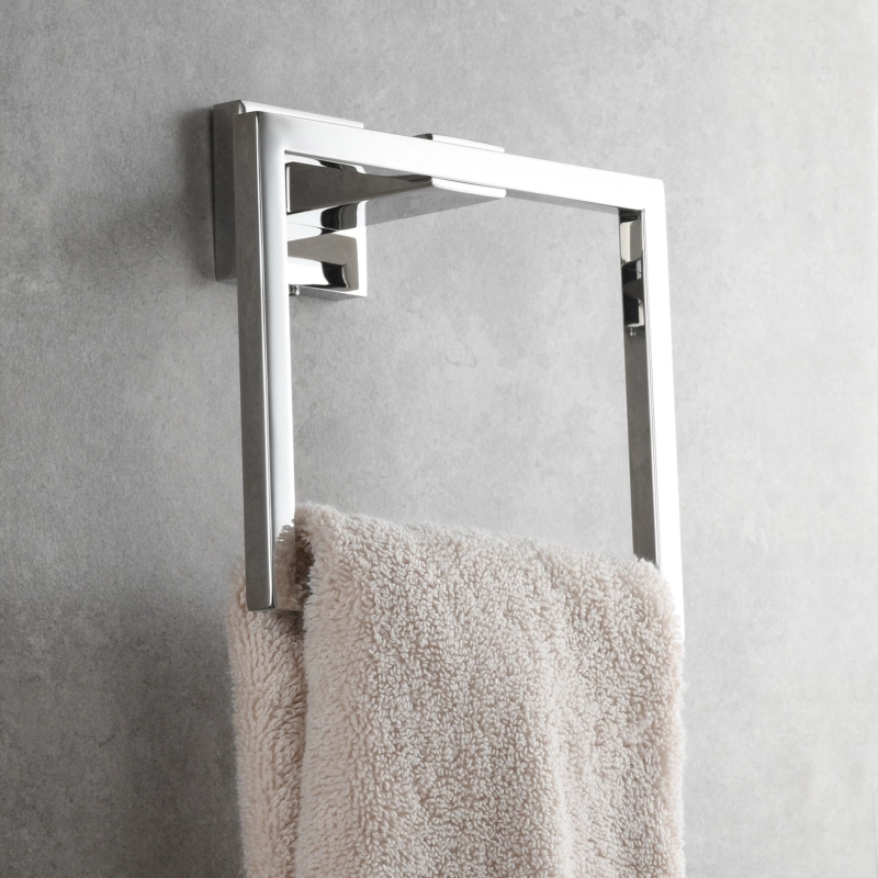 Tecmolog Stainless Steel Towel Ring and Toilet Paper Holder,Mirror Bathroom Hardware Bathroom Hand Towel Holder Wall Mounted