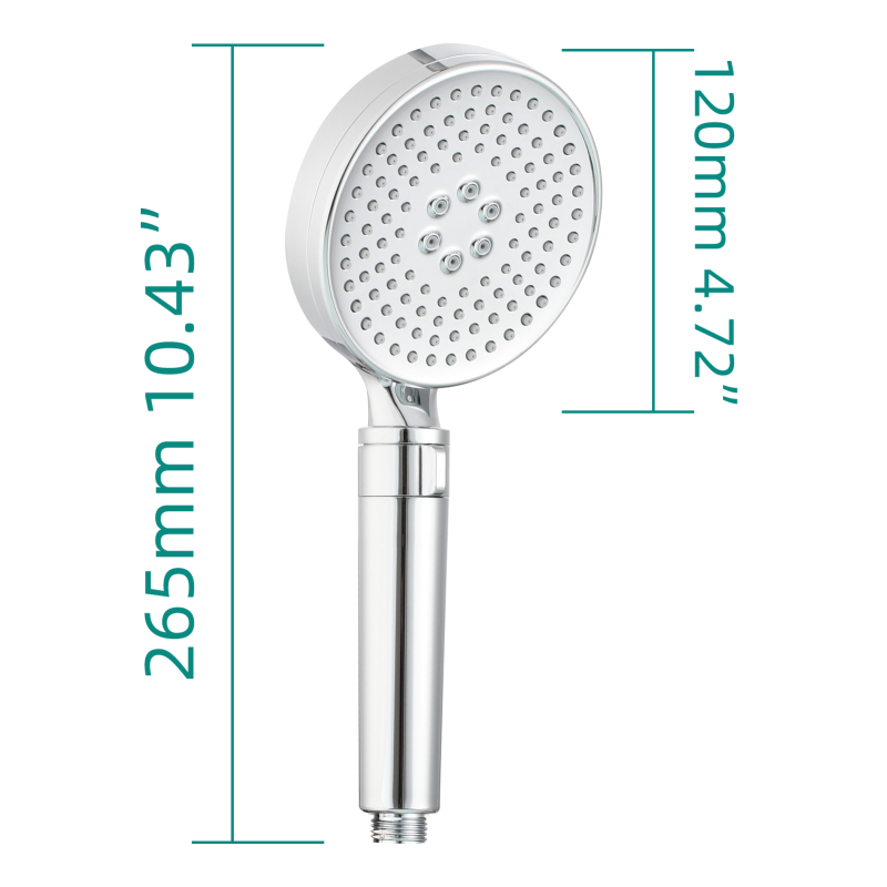 Tecmolog ABS Plastic Chrome Handheld Shower Head,Multi-Function ABS Shower hand 2 Modes,With Shower Hose&Holder Bracket