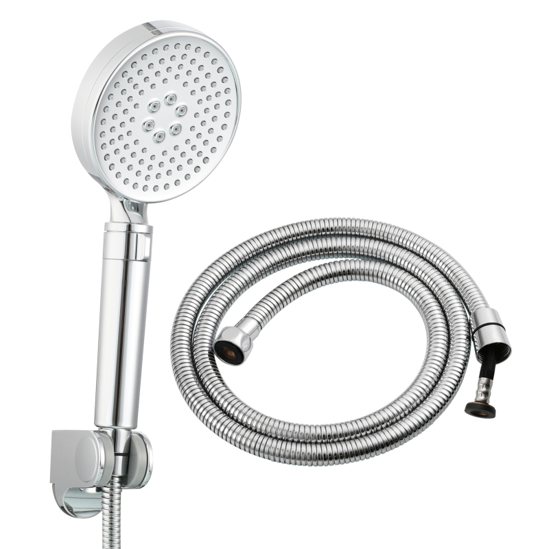 Tecmolog ABS Plastic Chrome Handheld Shower Head,Multi-Function ABS Shower hand 2 Modes,With Shower Hose&Holder Bracket