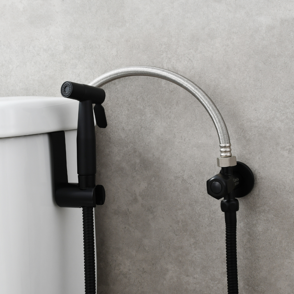 Tecmolog Handheld Bidet Sprayer Set, Stainless Steel Shattaf, Cloth Diaper Sprayer for Toilet WS024F2