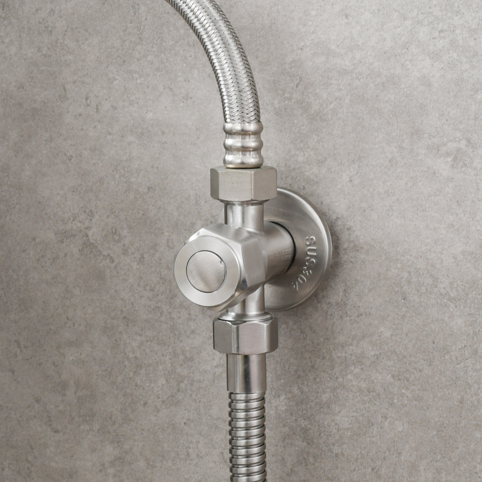Tecmolog Handheld Bidet Sprayer Set, Stainless Steel Shattaf, Cloth Diaper Sprayer for Toilet WS024F2