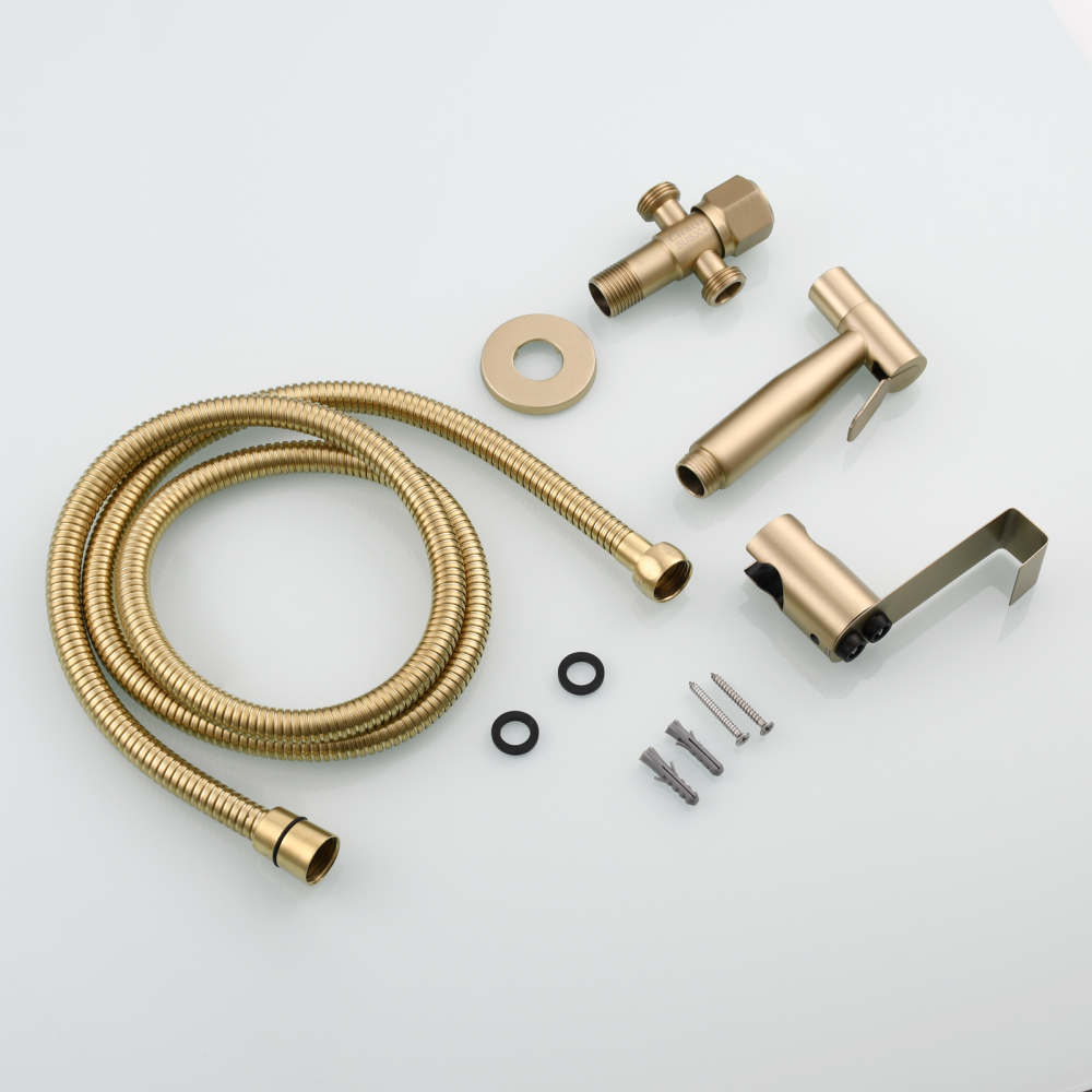 Tecmolog Handheld Bidet Sprayer Set, Stainless Steel Shattaf, Cloth Diaper Sprayer for Toilet WS024F2