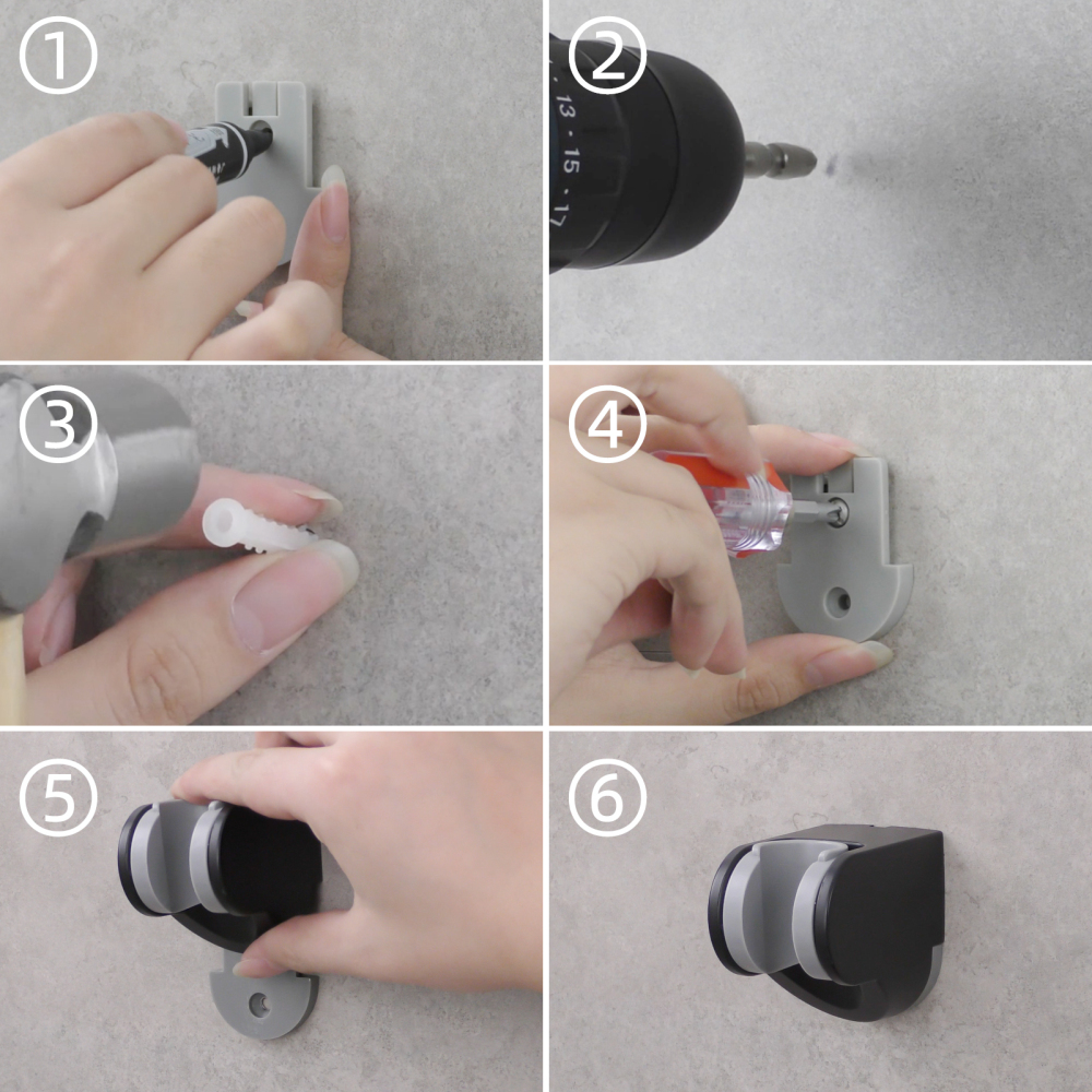 Tecmolog hand shower holder adjustable plastic wall shower holder holder for shower head chrome, ST01