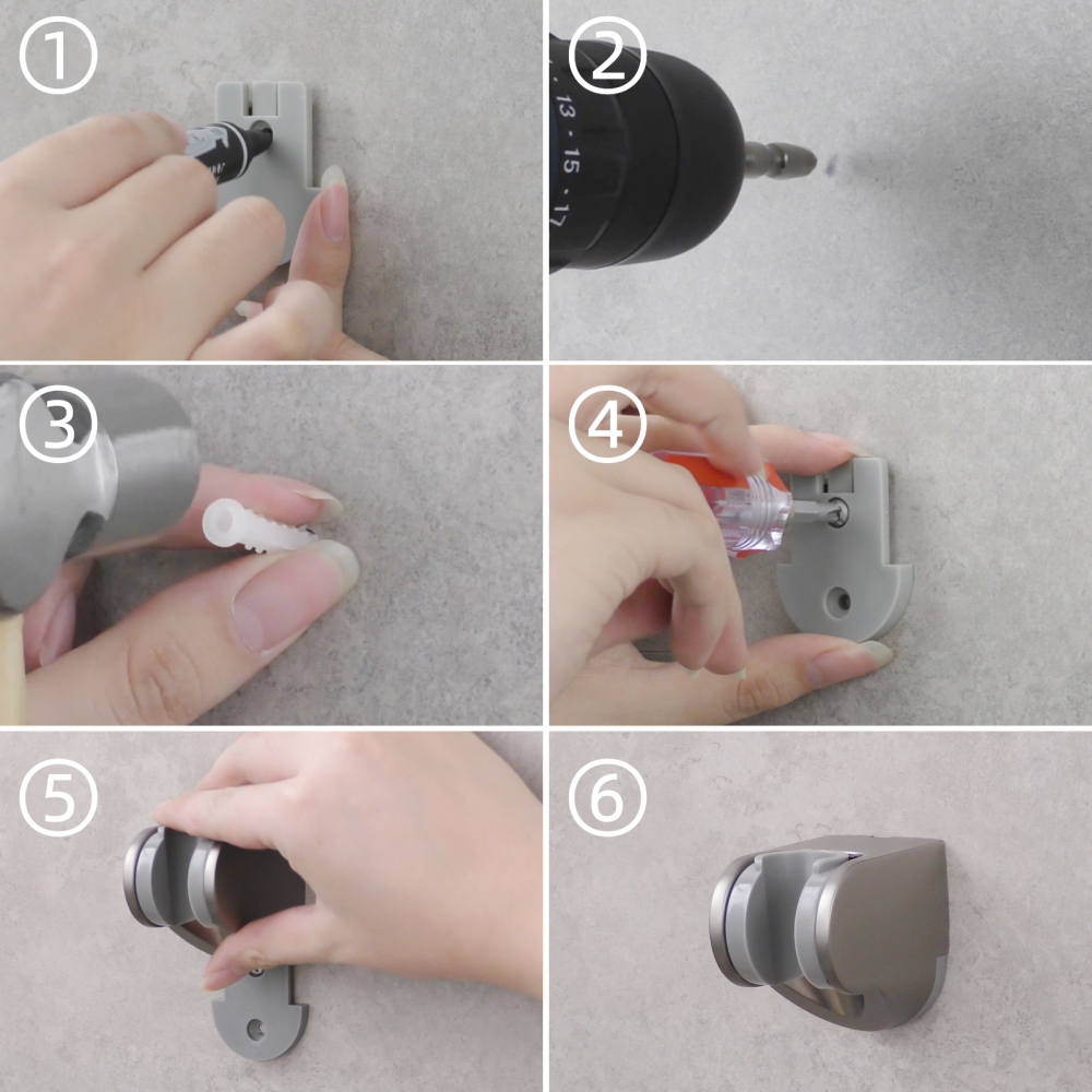 Tecmolog hand shower holder adjustable plastic wall shower holder holder for shower head chrome, ST01