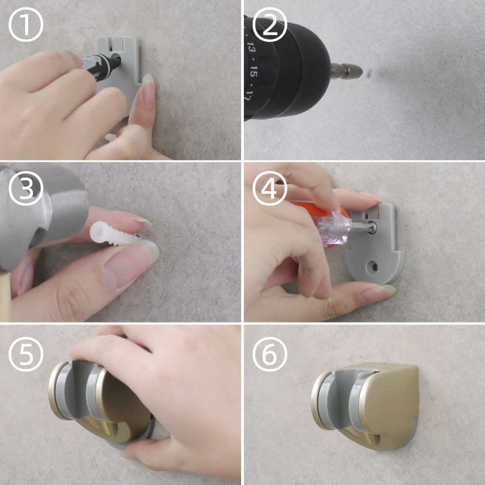 Tecmolog hand shower holder adjustable plastic wall shower holder holder for shower head chrome, ST01