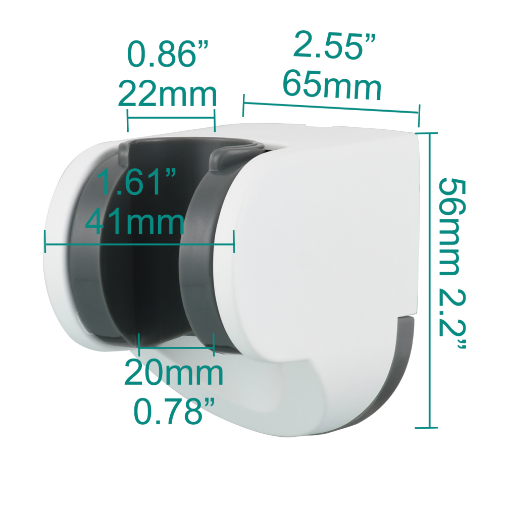 Tecmolog hand shower holder adjustable plastic wall shower holder holder for shower head chrome, ST01