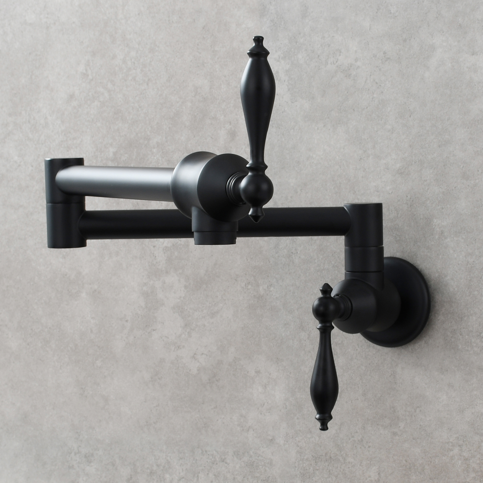Tecmolog Pot Filler Faucet Brass Commercial Wall Mount Kitchen Sink Faucet Folding Stretchable with Single Hole Two Handles