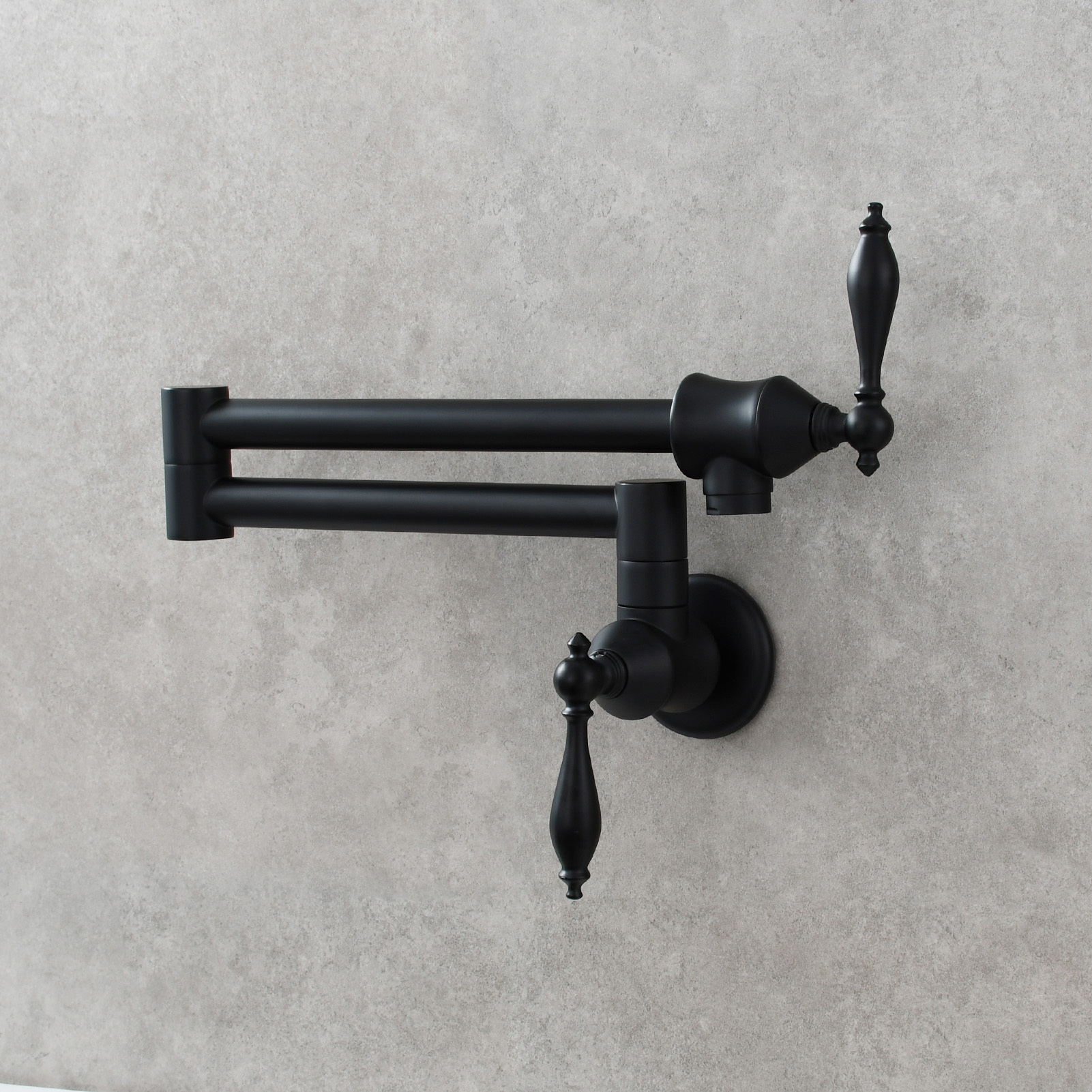 Tecmolog Pot Filler Faucet Brass Commercial Wall Mount Kitchen Sink Faucet Folding Stretchable with Single Hole Two Handles