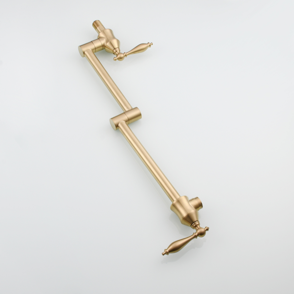 Tecmolog Pot Filler Faucet Brass Commercial Wall Mount Kitchen Sink Faucet Folding Stretchable with Single Hole Two Handles