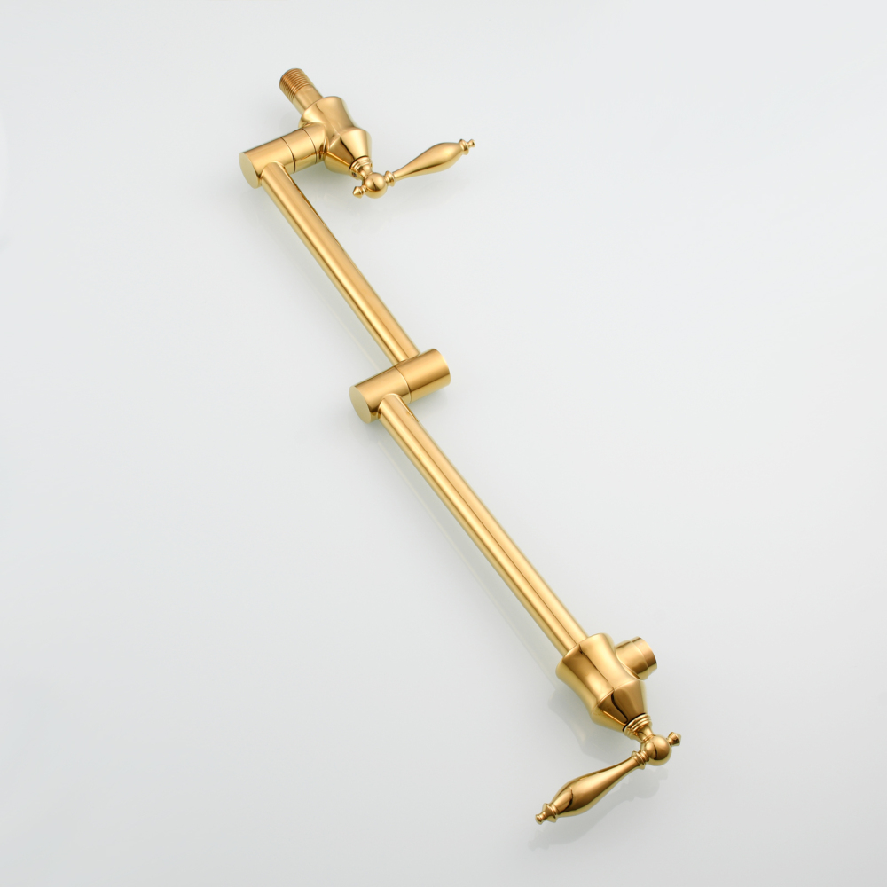 Tecmolog Pot Filler Faucet Brass Commercial Wall Mount Kitchen Sink Faucet Folding Stretchable with Single Hole Two Handles