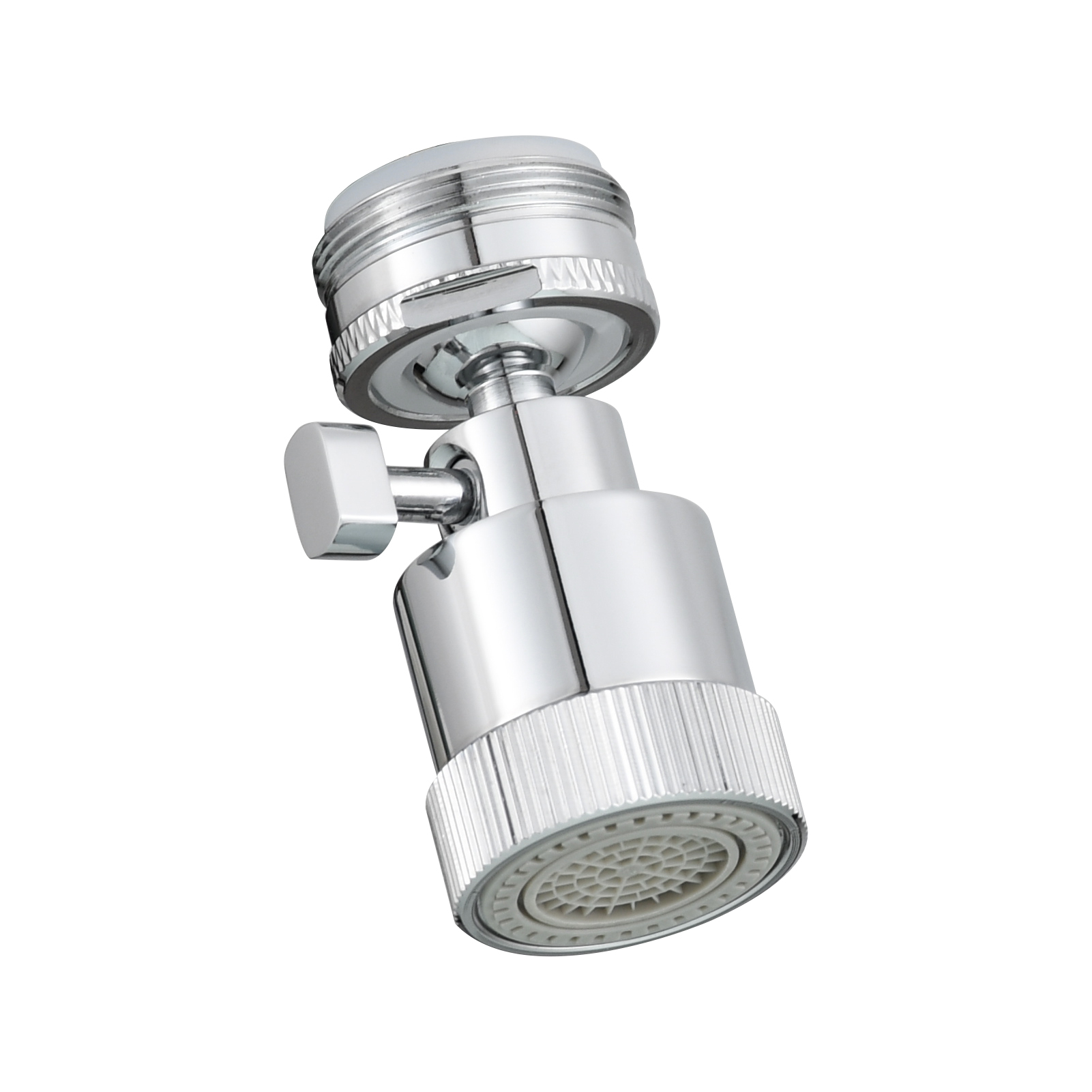 Tecmolog Dual-function Female M22/Male M24 Faucet Aerator With Adjustable Water Flow, 1.8 GPM Extra Big Angle Rotate Kitchen Sink Aerator Sprayer Head 360 Degree Swivel Sprayer Attachment-55/64 Inch Chrome
