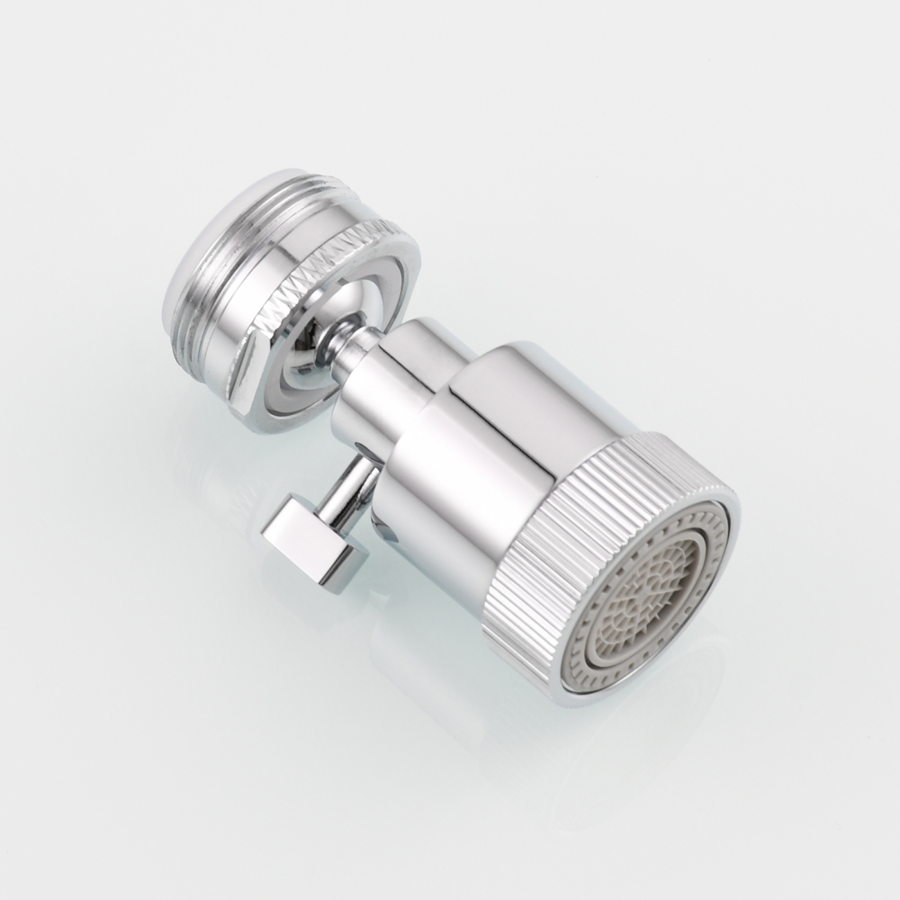 Tecmolog Dual-function Female M22/Male M24 Faucet Aerator With Adjustable Water Flow, 1.8 GPM Extra Big Angle Rotate Kitchen Sink Aerator Sprayer Head 360 Degree Swivel Sprayer Attachment-55/64 Inch Chrome