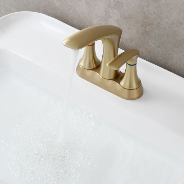 Tecmolog Brass Bathroom Deck Mount Hot and Cold Basin Faucet with Pop Up Drain