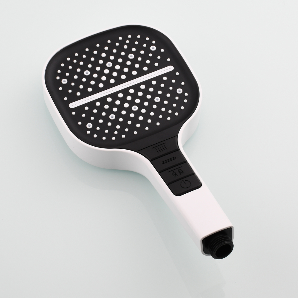 Tecmolog High-Pressure 7 settings Hand Shower with Shut Off Water Button, Shower Head with 5 Foot Hose & Adjustable Angle Bracket, BS170