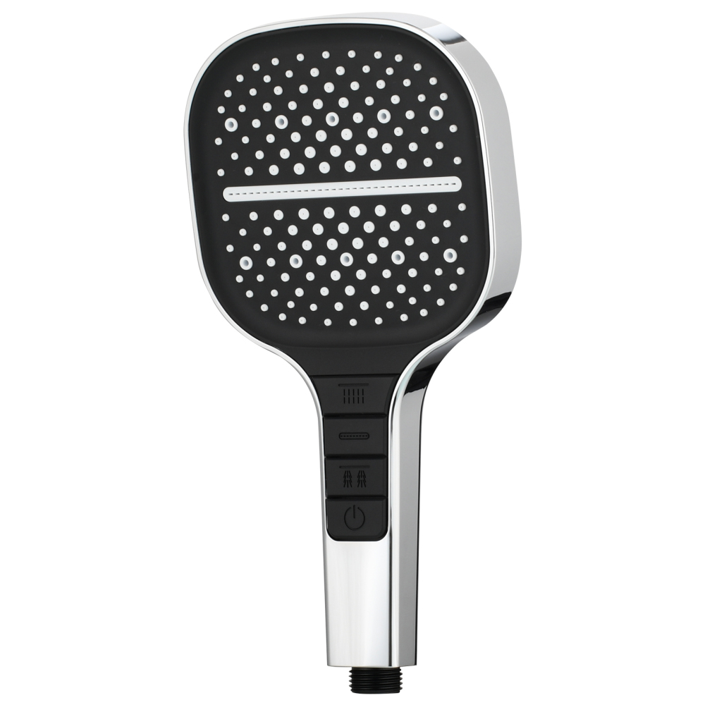 Tecmolog High-Pressure 8 settings Hand Shower with Shut Off Water Button, Shower Head with 5 Foot Hose & Adjustable Angle Bracket, BS170