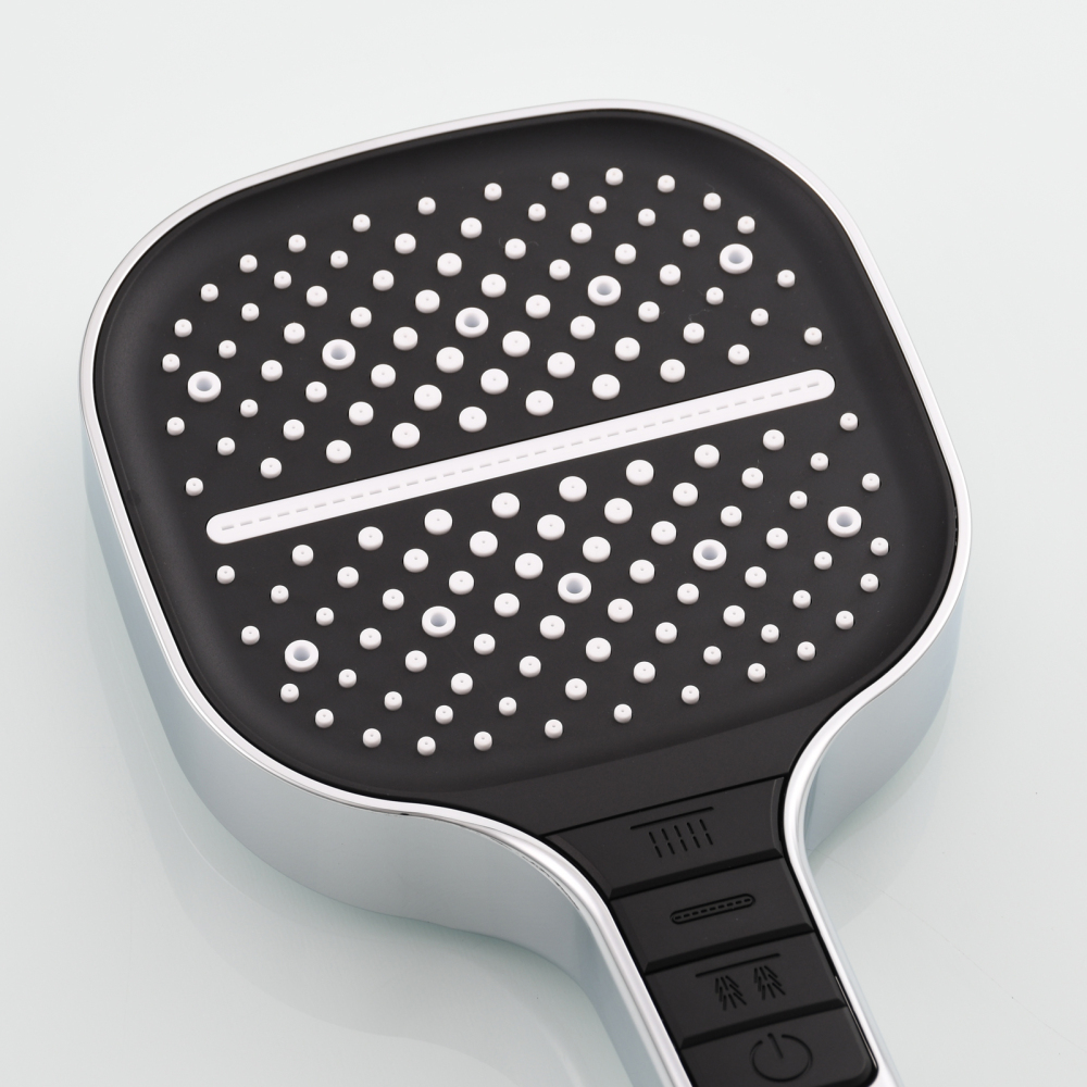 Tecmolog High-Pressure 8 settings Hand Shower with Shut Off Water Button, Shower Head with 5 Foot Hose & Adjustable Angle Bracket, BS170