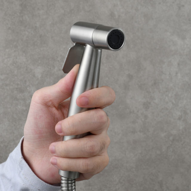Tecmolog Stainless Steel Handheld Bidet Sprayer Shattaf for Toilet Washing, Bidet Sprayer Set with Hose, Holder and G1/2 Diverter, WS024/WS024S/WS024F