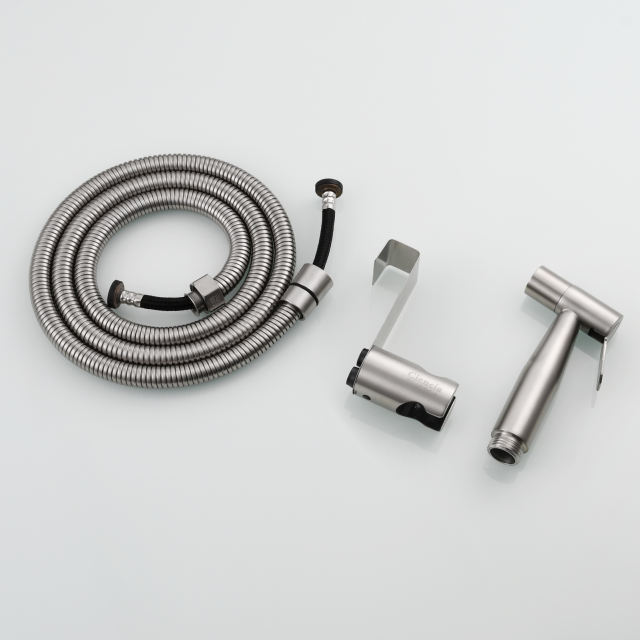 Tecmolog Stainless Steel Handheld Bidet Sprayer Shattaf for Toilet Washing, Bidet Sprayer Set with Hose, Holder and G1/2 Diverter, WS024/WS024S/WS024F