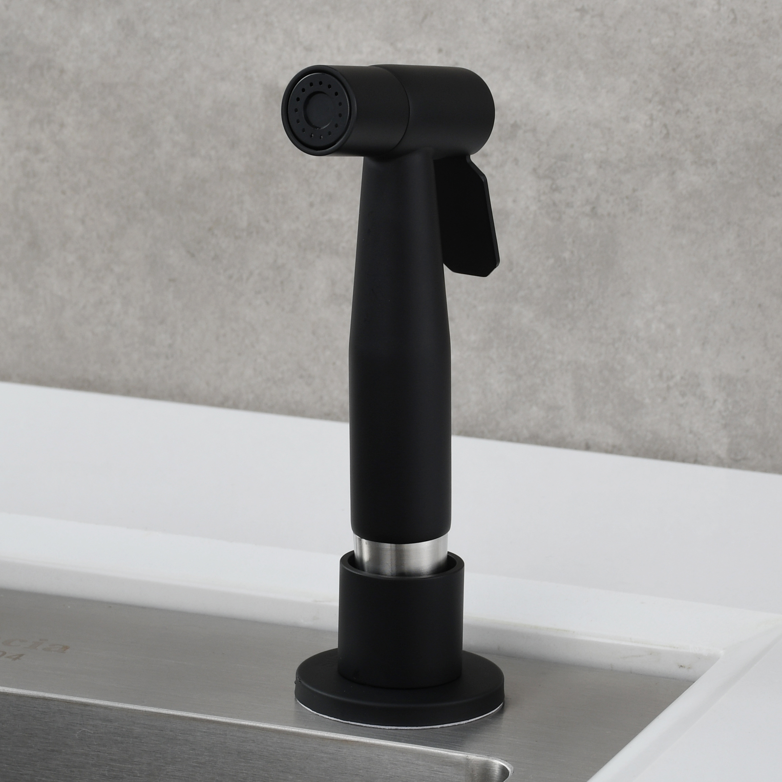 Tecmolog Stainless Steel Black Kitchen Faucet Sprayer, Kitchen Sink Side Sprayer Set for Kitchen Sink Washing WS030CF