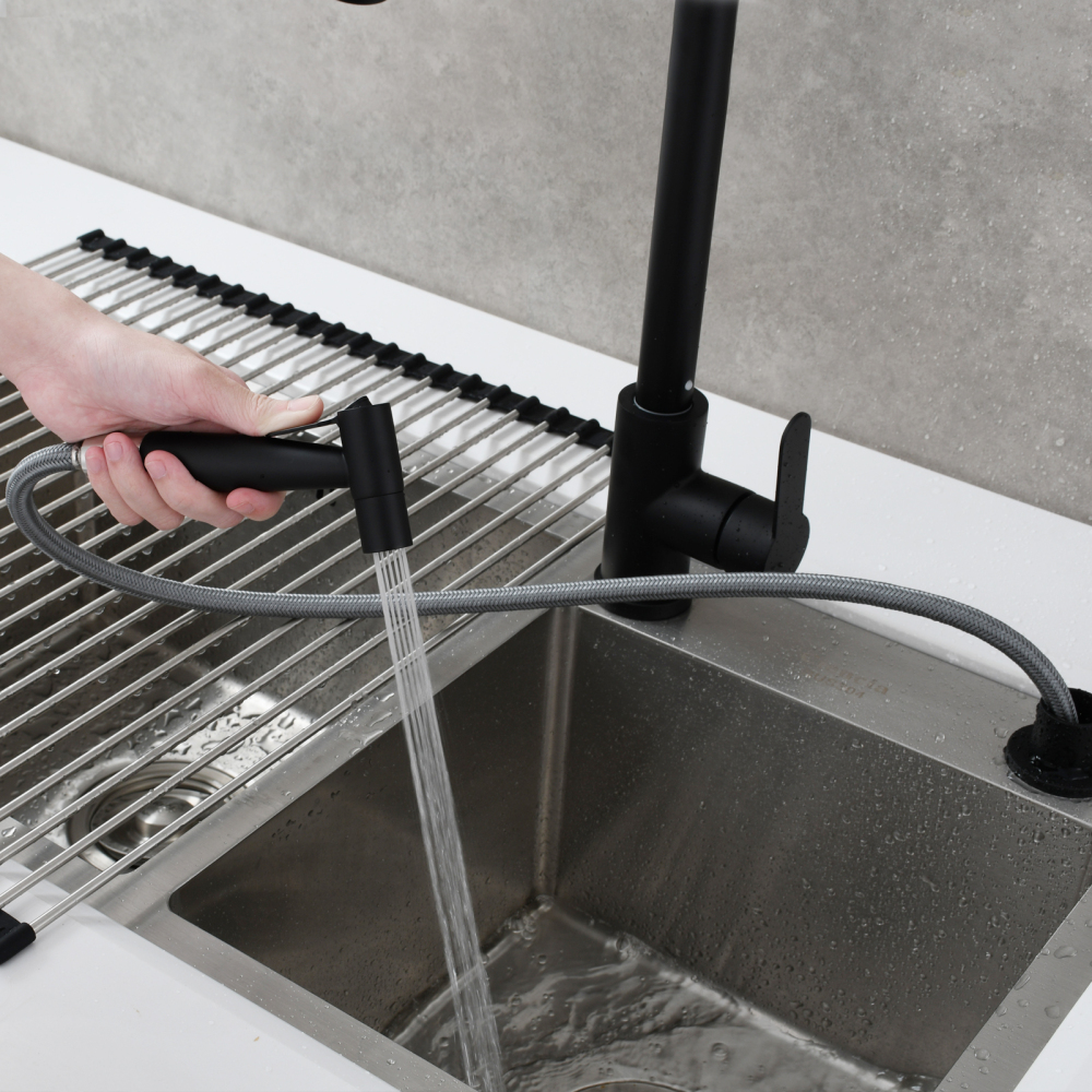 Tecmolog Stainless Steel Black Kitchen Faucet Sprayer, Kitchen Sink Side Sprayer Set for Kitchen Sink Washing WS030CF