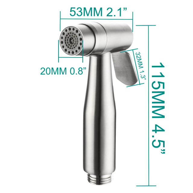 Tecmolog Stainless Steel Hand Held Bidet Sprayer Shattaf with Double Water Mode for Toilet Washing WS024A/WS024AS/WA024AF
