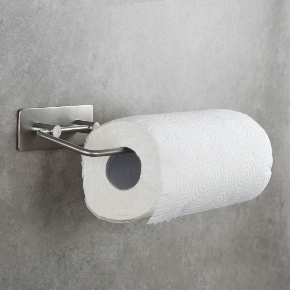 Tecmolog 304 Stainless Steel No Drilling Bathroom Brushed Nickel Paper Roll Holder,Toilet Tissue Paper,Bathroom Accessories