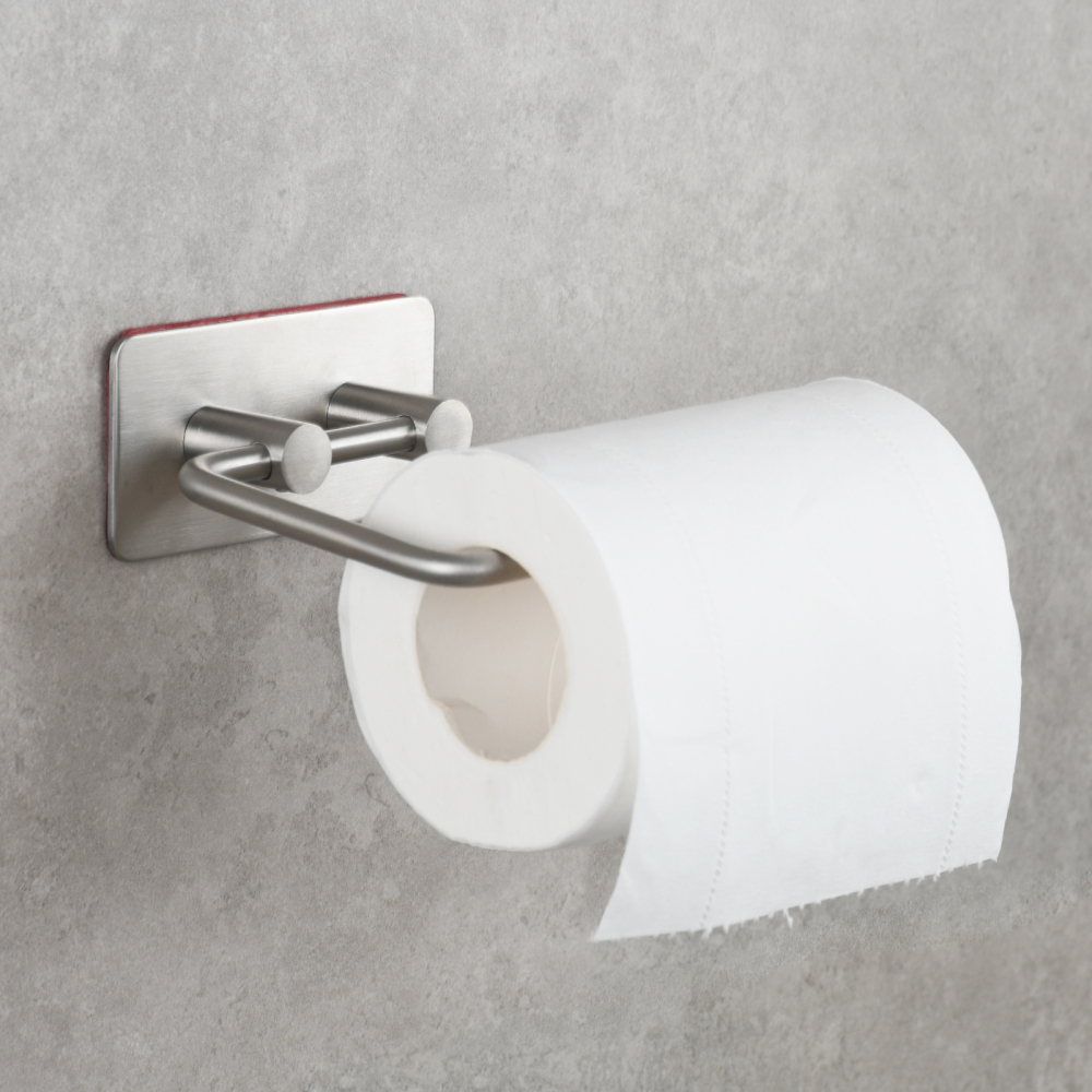 Tecmolog 304 Stainless Steel No Drilling Bathroom Brushed Nickel Paper Roll Holder,Toilet Tissue Paper,Bathroom Accessories