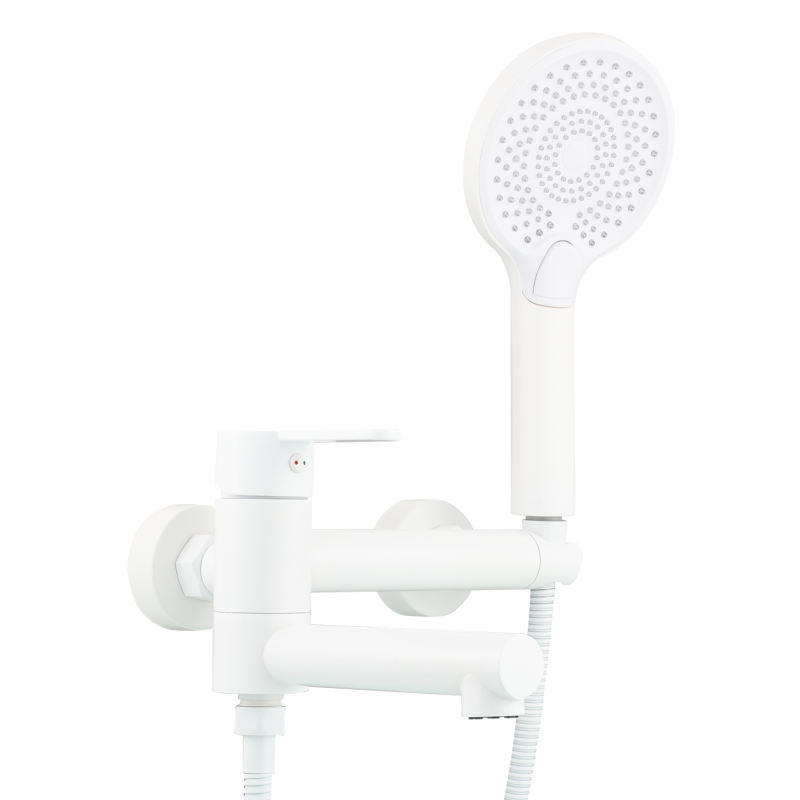 Tecmolog Brass Bathtub Faucet Set,Bathroom Wall-Mounted Bathtub  for Showering,with Handheld Shower for Showering,Chrome/Black