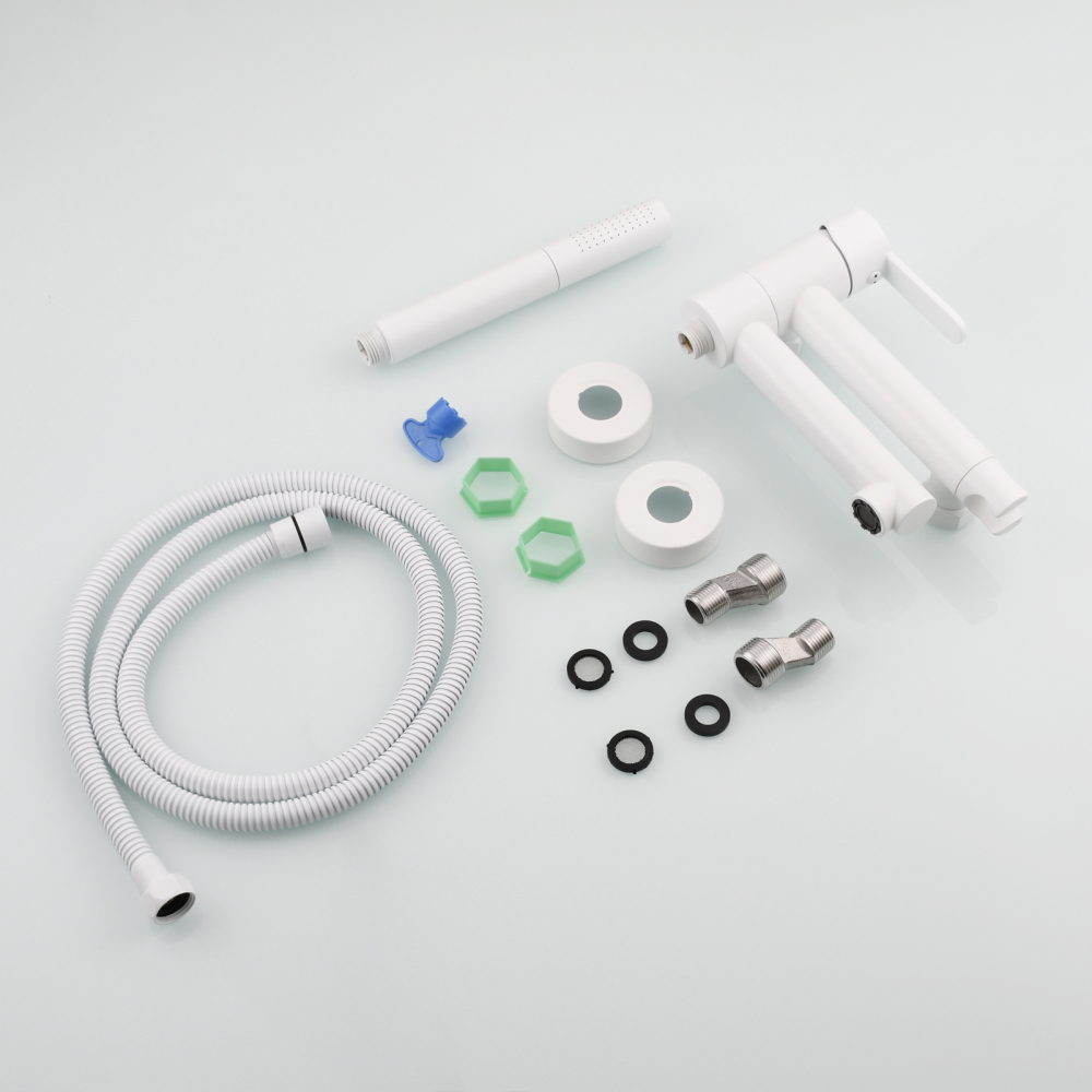 Tecmolog Brass Bathtub Faucet Set,Bathroom Wall-Mounted Bathtub  for Showering,with Handheld Shower for Showering,Chrome/Black