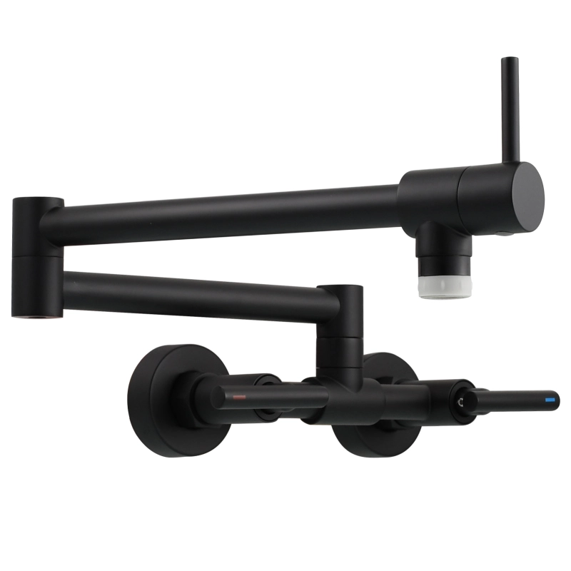 Tecmolog Pot Filler Faucet Wall Mounted Kitchen Faucet with Dual Switch Double Handle Taps,BC1243